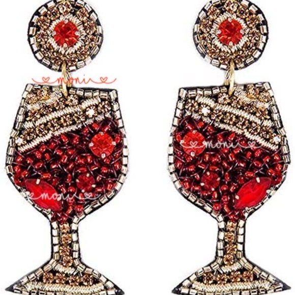 Jewelry - Wine Glass seed  Beaded Earrings